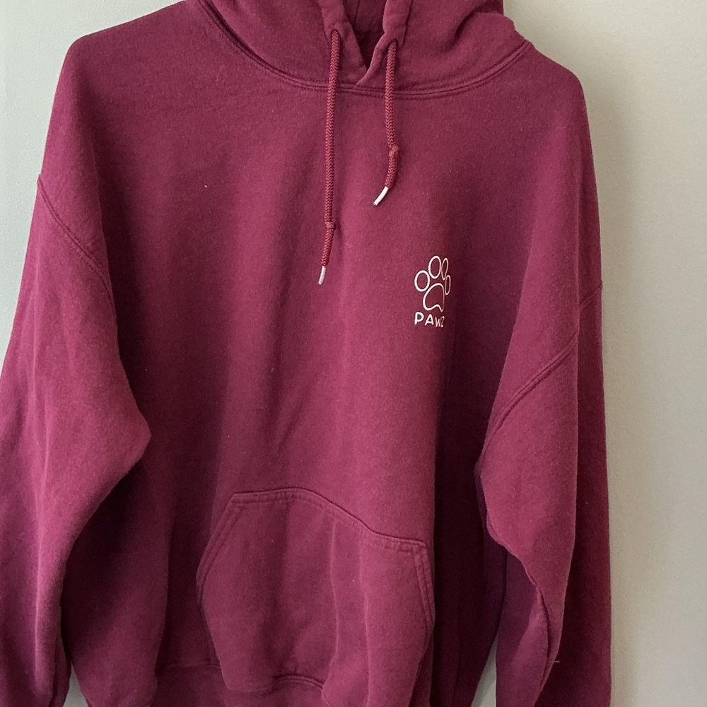PAWZ Burgundy Hoodie with Paw Design